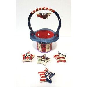 Jim Shore Star Spangled Splendor Heartwood 4031692 ENESCO 5 Piece Set W/ Box